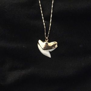 Gold-plated, shark-tooth necklace